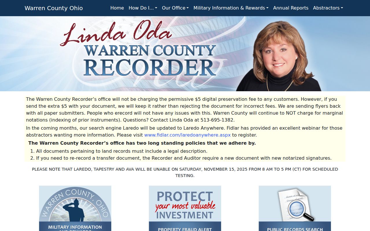 Mason previous residents deed research at Warren County Recorder