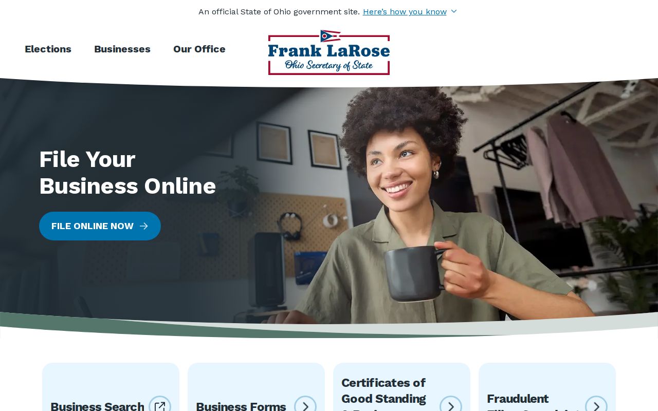 Mason resident lookup using Ohio business services for a filing role